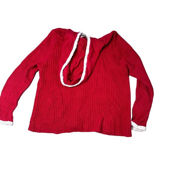 Vintage Christmas Snowman Zip Up Cardigan Sweater Red XL - Picture 6 of 6